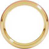 14K Yellow/Rose 5 mm Stepped Beveled-Edge Inlay Comfort-Fit Half Round Band Size 10