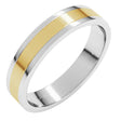 14K White/Yellow 4 mm Stepped-Edge Inlay Flat Band Size 7