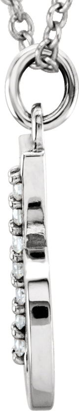 14K White Gold .03 CTW Natural Diamond Lowercase Initial B 16" Necklace