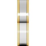 14K Yellow/White 5 mm Stepped-Edge Inlay Flat Band