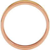 14K Rose/Yellow 5 mm Stepped-Edge Inlay Flat Band Size 10