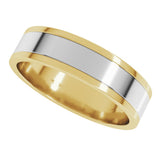 14K Yellow/White 5 mm Stepped-Edge Inlay Flat Band