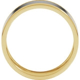 14K Yellow/White 7 mm Stepped-Edge Inlay Flat Band Size 11