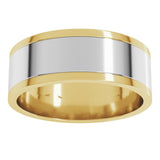 14K Yellow/White 7 mm Stepped-Edge Inlay Flat Band Size 11