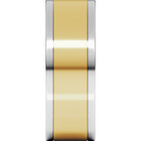 14K White/Yellow 7 mm Stepped-Edge Inlay Flat Band Size 10