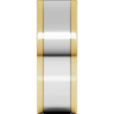 14K Yellow/White 7 mm Stepped-Edge Inlay Flat Band Size 11