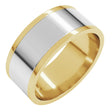 14K Yellow/White 8 mm Stepped-Edge Inlay Flat Band Size 11.5