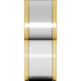 14K Yellow/White 8 mm Stepped-Edge Inlay Flat Band Size 11.5