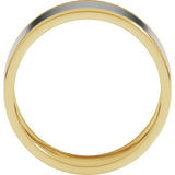 14K Yellow/White 8 mm Stepped-Edge Inlay Flat Band Size 11.5
