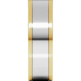 14K Yellow/White 6 mm Stepped-Edge Inlay Flat Band