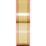 14K Rose/Yellow 6 mm Stepped-Edge Inlay Flat Band Size 10