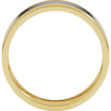14K Yellow/White 6 mm Stepped-Edge Inlay Flat Band