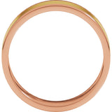 14K Rose/Yellow 6 mm Stepped-Edge Inlay Flat Band Size 10