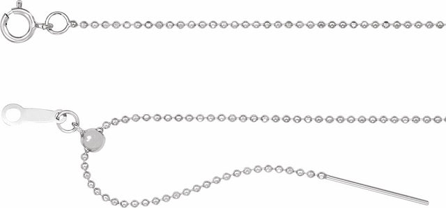 Sterling Silver 1 mm Adjustable Threader Bead 16-22" Chain