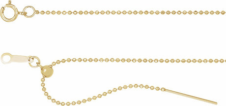 14K Yellow 1 mm Adjustable Threader Bead 16-22" Chain