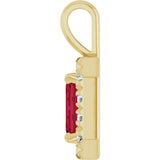 14K Yellow Gold 6x4 mm Natural Ruby & 1/5 CTW Natural Diamond Halo-Style Pendant