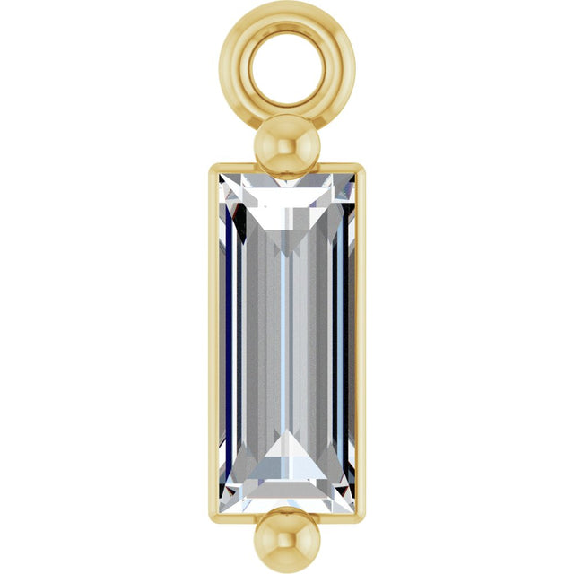 14K Yellow 1/6 CT Natural Diamond 2-Prong Dangle