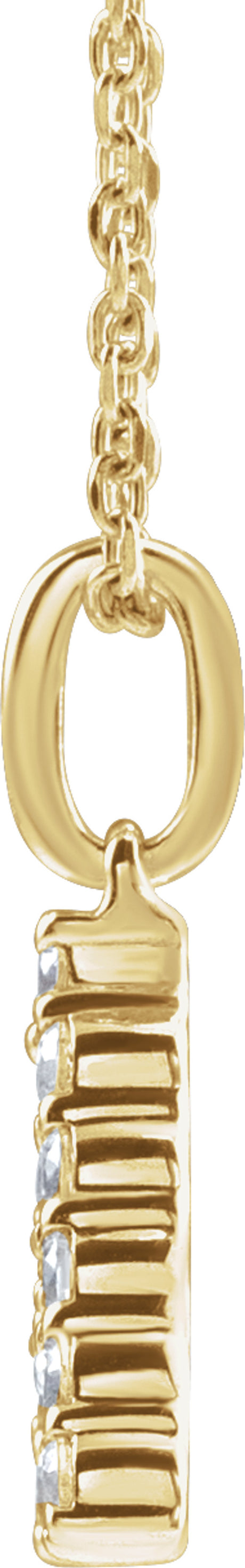 14K Yellow Gold 1/5 CTW Lab-Grown Diamond Initial A 16-18" Necklace 