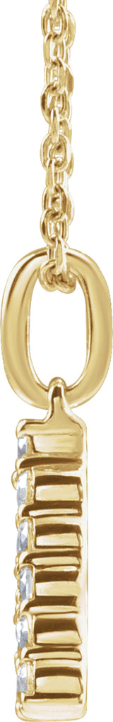 14K Yellow Gold 1/5 CTW Lab-Grown Diamond Initial A 16-18" Necklace 