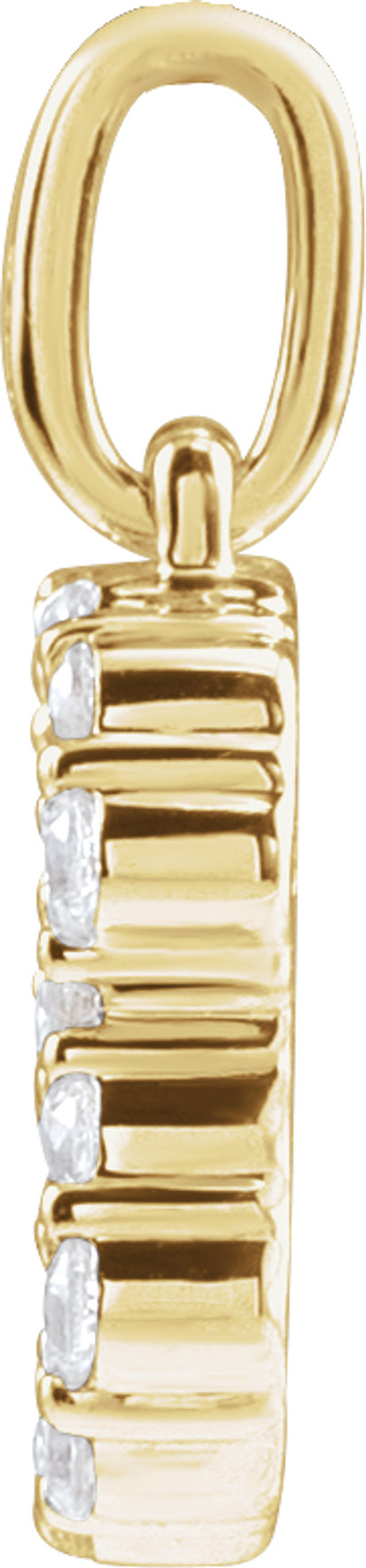 14K Yellow Gold 1/4 CTW Lab-Grown Diamond Initial B Pendant