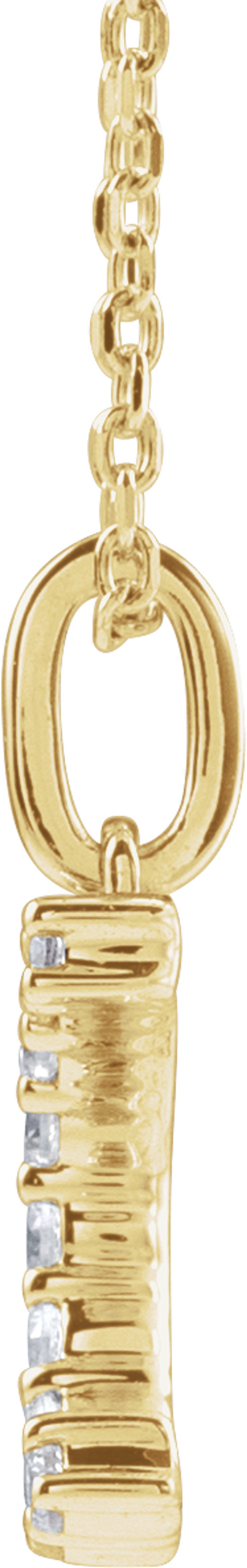 14K Yellow 1/6 CTW Lab-Grown Diamond Initial C 16-18" Necklace