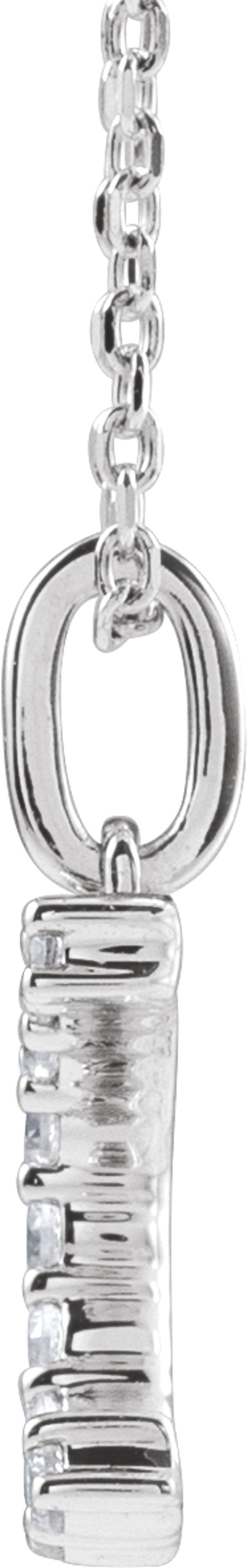 14K White Gold 1/6 CTW Lab-Grown Diamond Initial C 16-18" Necklace 