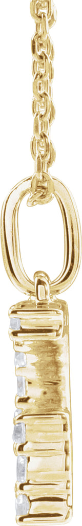 14K Yellow 1/5 CTW Lab-Grown Diamond Initial G 16-18" Necklace