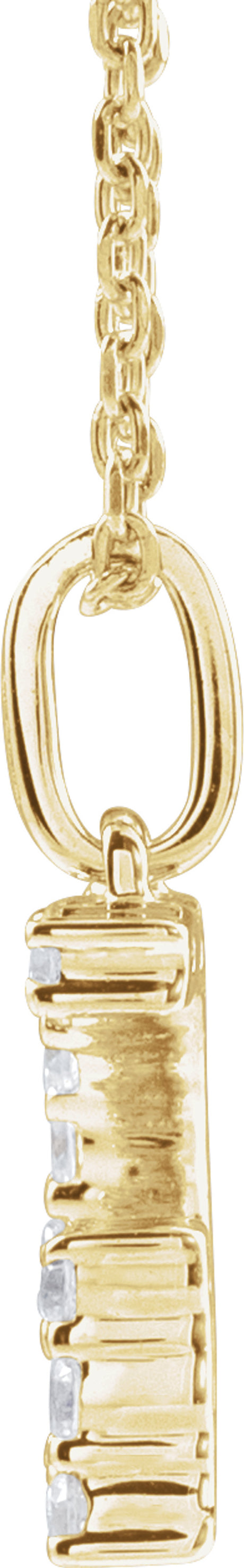 14K Yellow Gold 1/5 CTW Lab-Grown Diamond Initial G 16-18" Necklace 