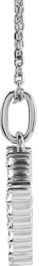 14K White Gold 1/5 CTW Lab-Grown Diamond Initial H 16-18" Necklace 