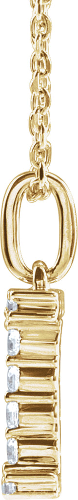 14K Yellow 1/6 CTW Lab-Grown Diamond Initial I 16-18" Necklace