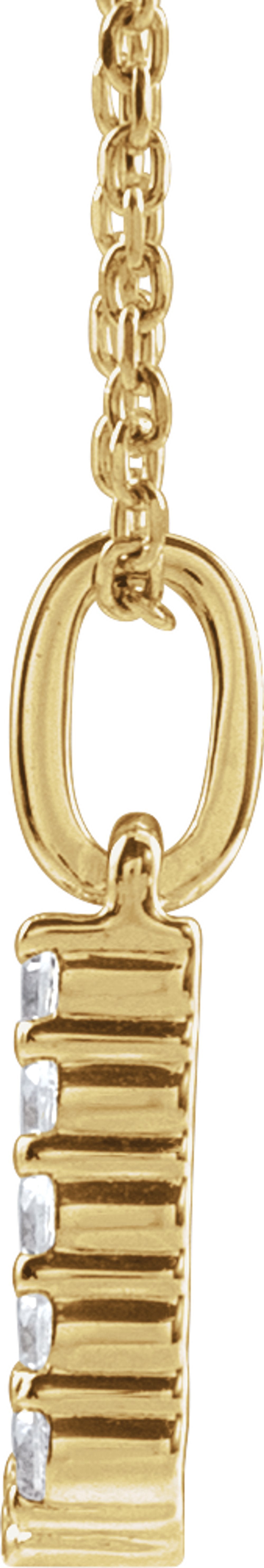 14K Yellow 1/8 CTW Lab-Grown Diamond Initial J 16-18" Necklace