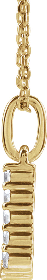 14K Yellow 1/8 CTW Lab-Grown Diamond Initial J 16-18" Necklace