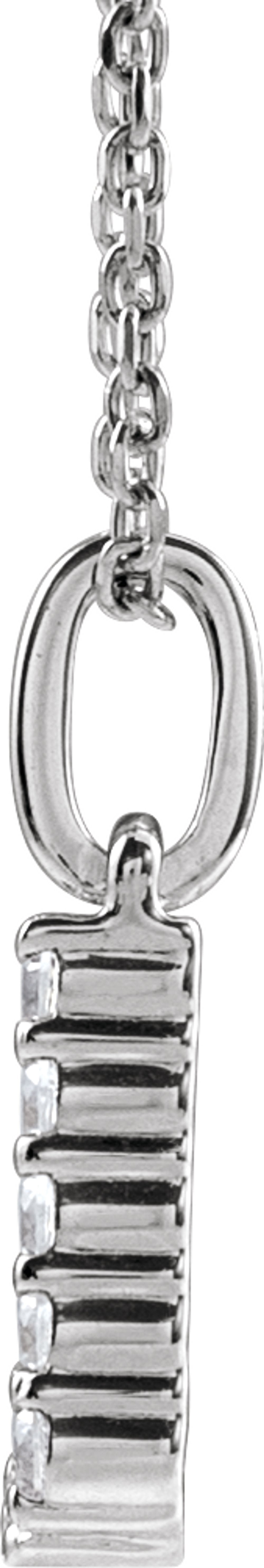 14K White Gold 1/8 CTW Lab-Grown Diamond Initial J 16-18" Necklace 