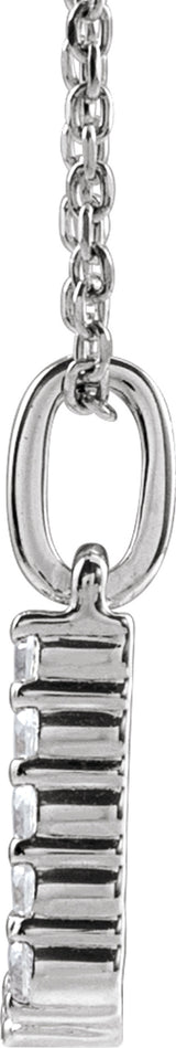 14K White Gold 1/8 CTW Lab-Grown Diamond Initial J 16-18" Necklace 
