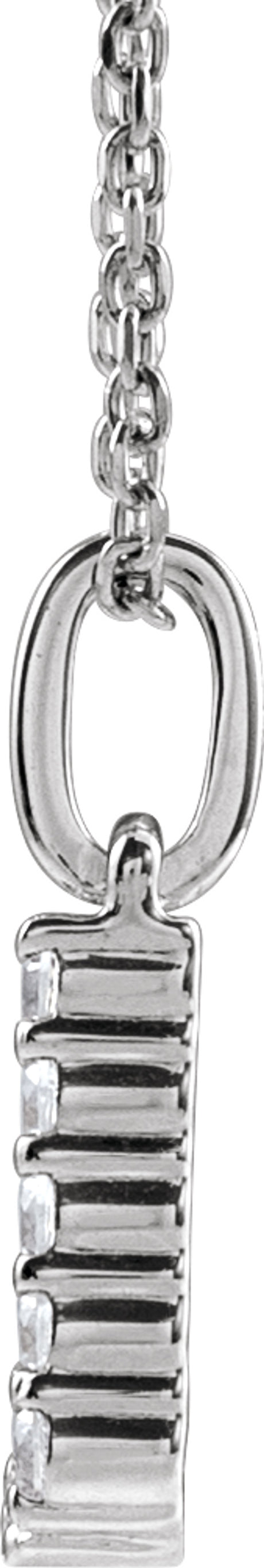 14K White Gold 1/8 CTW Lab-Grown Diamond Initial J 16-18" Necklace 