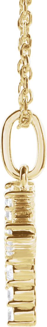 14K Yellow Gold 1/5 CTW Lab-Grown Diamond Initial K 16-18" Necklace 