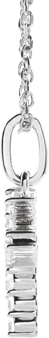 14K White 1/5 CTW Lab-Grown Diamond Initial K 16-18" Necklace