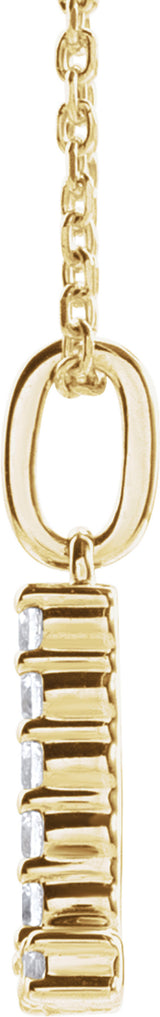 14K Yellow 1/8 CTW Lab-Grown Diamond Initial L 16-18" Necklace