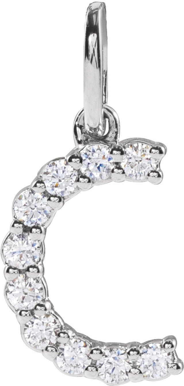 14K White Gold 1/6 CTW Lab-Grown Diamond Initial C Pendant