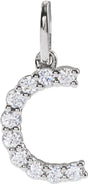 14K White Gold 1/6 CTW Lab-Grown Diamond Initial C Pendant