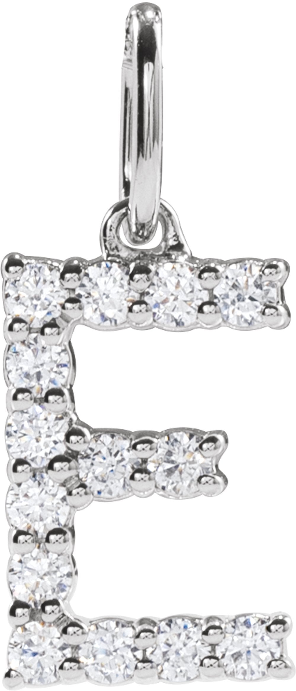 14K White 1/5 CTW Lab-Grown Diamond Initial E Pendant