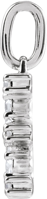 14K White Gold 1/5 CTW Lab-Grown Diamond Initial E Pendant