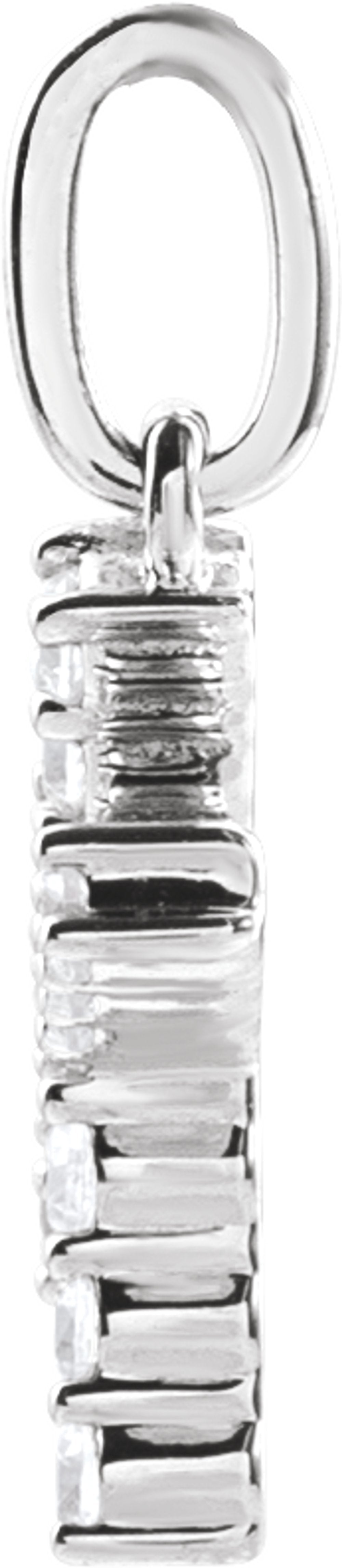 14K White 1/5 CTW Lab-Grown Diamond Initial K Pendant