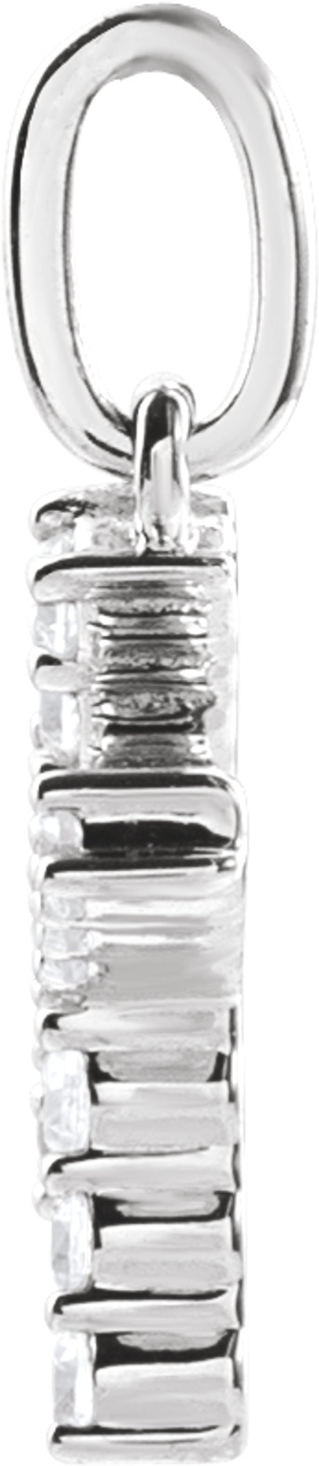 14K White 1/5 CTW Lab-Grown Diamond Initial K Pendant