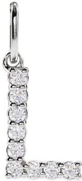 14K White Gold 1/8 CTW Lab-Grown Diamond Initial L Pendant