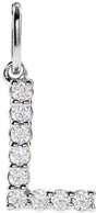 14K White Gold 1/8 CTW Lab-Grown Diamond Initial L Pendant