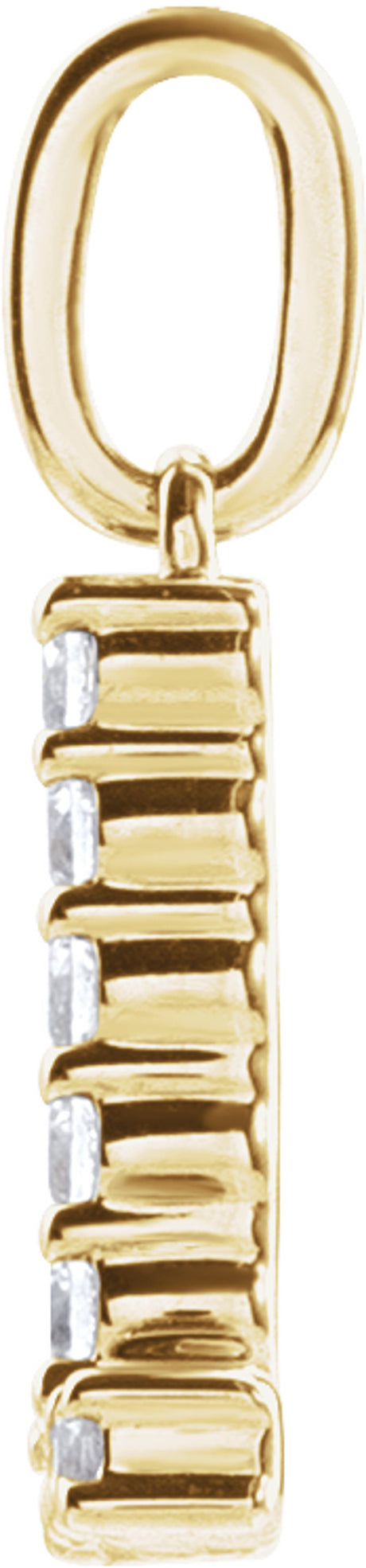 14K Yellow 1/8 CTW Lab-Grown Diamond Initial L Pendant