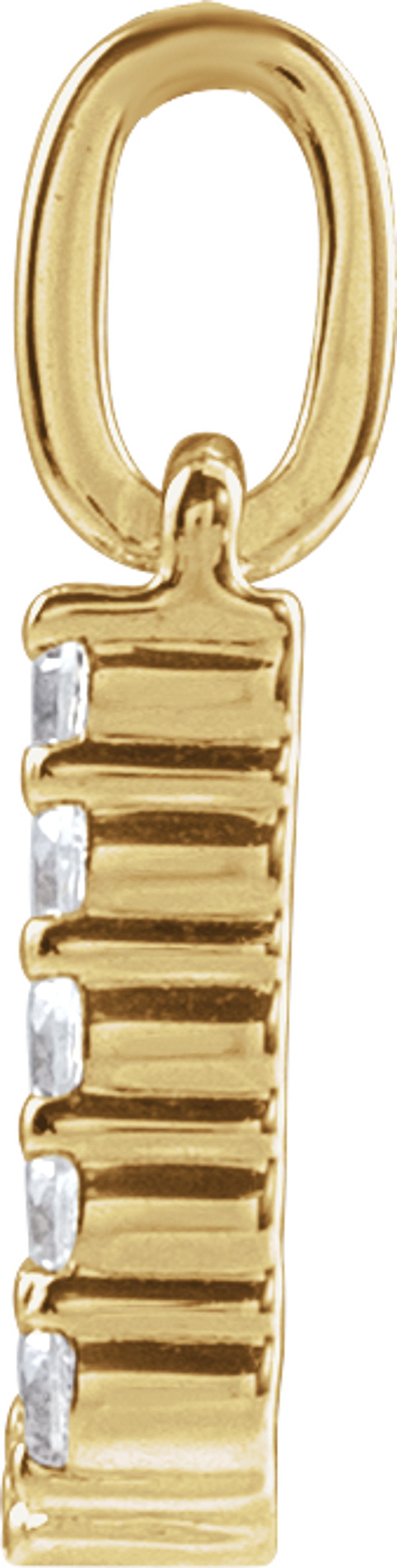 14K Yellow Gold 1/8 CTW Lab-Grown Diamond Initial J Pendant
