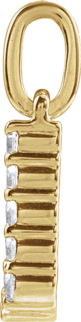 14K Yellow Gold 1/8 CTW Lab-Grown Diamond Initial J Pendant