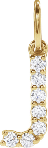 14K Yellow Gold 1/8 CTW Lab-Grown Diamond Initial J Pendant